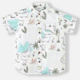 Nauti Nati Boys Printed Mandarin Collar Shirt with Shorts image 4