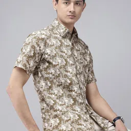 ColorPlus Floral Printed Pure Cotton Casual Shirt-picture-27