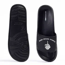 Bewakoof Men Printed Rubber Sliders image 4