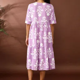 Jaipur Kurti Ethnic Motifs Printed Tiered Fit & Flare Ethnic Dress image 4