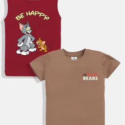 YK X Minute Mirth Boys Pack of 2 Printed Round Neck T-shirts-picture-44