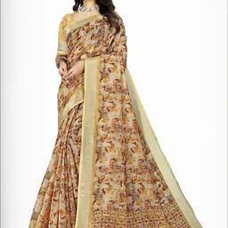 J 6 DESIGNER Ethnic Motifs Printed Zari Saree With Blouse Piece-picture-21