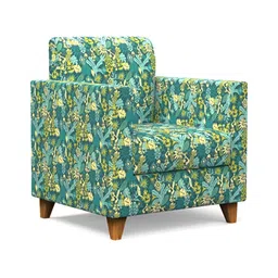 Chumbak Green Tropical Ikkat Printed Modern Chair image 2