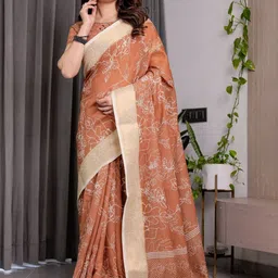 MAHARANI COUTURE Floral Pure Cotton Banarasi Saree-picture-21