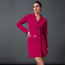 sassafras Women Shirt Pink Above Knee/Mid Thigh Length Dress-picture-24