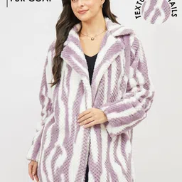 Athena Striped Notched Lapel Longline Overcoat image 2