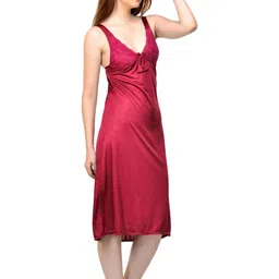 PHALIN Solid Satin Babydoll (Size- Free) image 2