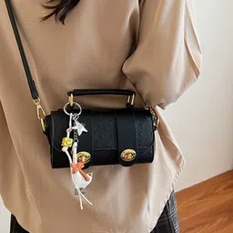 CORSICA Women Black Solid PU Small Casual Shoulder Bag-image-2