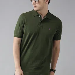 MERRIMENT Men Solid Polo Collar Cotton T-shirt-image-75