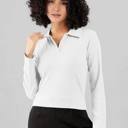 Maheshvi Women Ribbed Shirt Collar Long Sleeves Top-picture-21