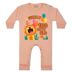 Arvesa Kids-Unisex Peach Cotton Rompers-picture-35