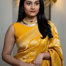 Aaishvyapparels Women Ethnic Motifs Woven Design Zari Banarasi Saree image 3