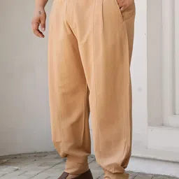 Instafab Plus Men Comfort Mid-Rise Flat-Front Relaxed Fit Regular Trousers image 3