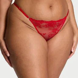 Victoria's Secret Rose Women Lace Adjustable V-String Bikini Briefs-image-37