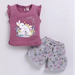 Mars Infiniti Girls Printed Pure Cotton T-shirt with Skirt-image-21