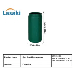 LASAKI Can Green Ceramic Flower Vase image 3