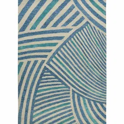 saraswati global Blue Abstract Blended Wool 8 ft x 10 ft Hand Tufted Carpet image 2