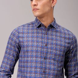 The Indian Garage Co Men Slim Fit Opaque Checked Casual Shirt-picture-8