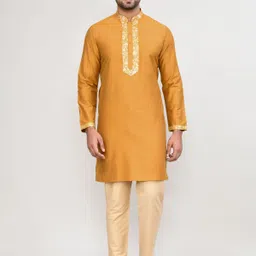 poly2fab Men Embroidered Pure Cotton Straight Kurta image 2