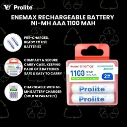 prolite EneMAX NiMh AAA 1100mAh Rechargeable Cell | Use with Remote, Toy, Cordless Phone Battery image 4