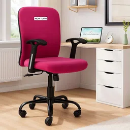 newturn Rainbow Zebra Velvet Rexine office revolving Fabric Office Adjustable Arm Chair image 1