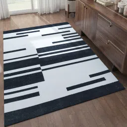 jaipur rugs Grey Geometrical Wool 5 ft X 8 ft Flat Weaves image 1