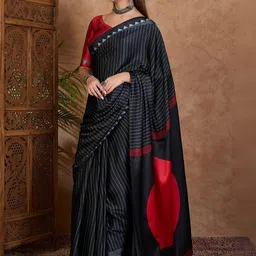 KALINI Striped Silk Blend Designer Saree image 4