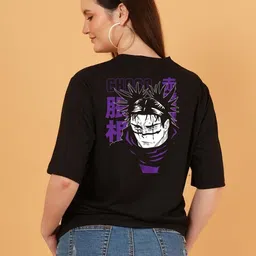 LECOWAR Women Pack Of 2 Graphic Printed Drop-Shoulder Sleeves T-shirt image 5