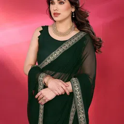 KALINI Floral Embroidered Poly Georgette Designer Saree image 3