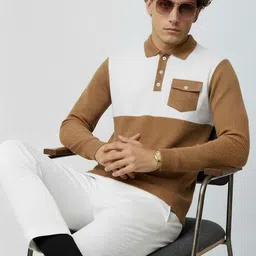 Try This Colourblocked Polo Collar Long Sleeves T-shirt-picture-20