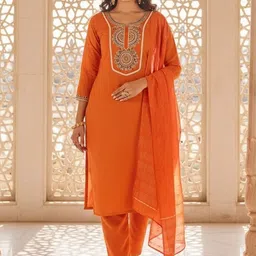 SZN Women Ethnic Motifs Embroidered Regular Thread Work Kurta with Trousers & With Dupatta-picture-19