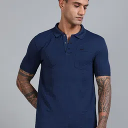 BLUE ARC Men Self Design Polo Collar Cotton T-shirt-picture-13