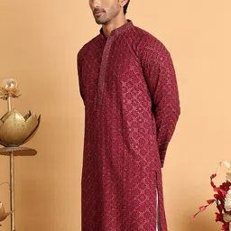 Anouk Men Geometric Embroidered Chikankari Kurta image 2