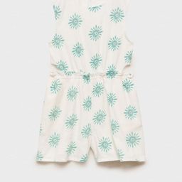 Mango Kids Girls Cotton Floral Printed Cut-Out Detail Playsuit-picture-35
