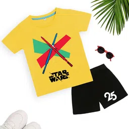 YK Disney Boys Printed Round Neck Pure Cotton T-shirt With Shorts-picture-23