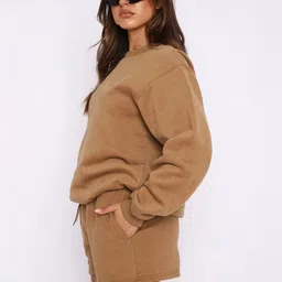 HERE&NOW Round Neck Sweatshirt With Shorts Co-Ords image 4