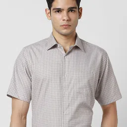 Van Heusen Opaque Checked Pure Cotton Formal Shirt-image-84