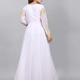 Aika Women Floral Embroidered Round Neck Ethnic Dresses image 4
