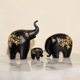 THREADVIBE LIVING Black Resin Matte 3 Pieces Medium Jaguar Figurine Showpieces-8.5 Inch-picture-15
