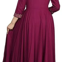 nandi Rayon Blend Stitched Flared/A-line Gown image 2