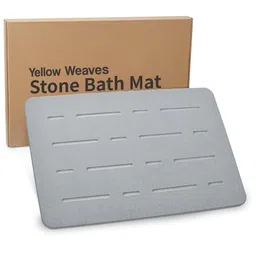 Yellow Weaves Grey Textured Anti-Skid Bath Rug-image-66