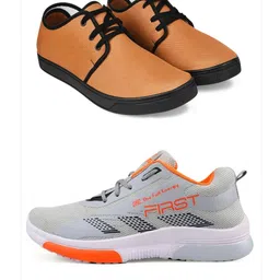 Free Kicks Men Multicoloured Mesh Marking Running Sports Shoes image 1
