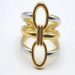 SAPRAA TRENDS Women Stainless Steel Dual Tone Finger Ring-picture-13