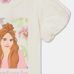 R&B Print Puff Sleeve Cotton Top image 3