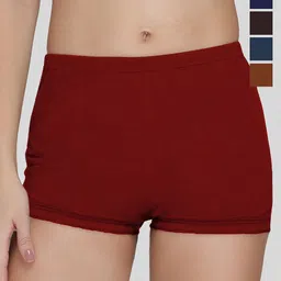 AMUL COMFY Women Pack Of 5 Pure Cotton Boy Short Briefs - AC-PLBLOOMIE-MULTI-S-5PC image 1