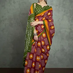 Mitera Ethnic Motifs Ikat Printed Daily Wear Saree image 4