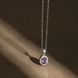 GOLDEN FASHIONS Silver-Plated Circular Pendants with Chains image 2