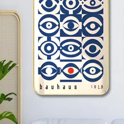 SAF Beige & Blue BAUHAUS Abstract Printed Wood Wall Art-picture-30