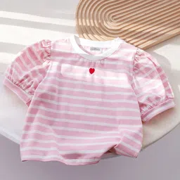 FOREVER FRIDAY Girls Horizontal Stripes Cuffed Sleeves Regular Tops-picture-24