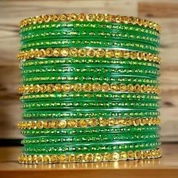 AMITFASHION Set Of 34 Stone Studded & Beaded Bangle image 5
